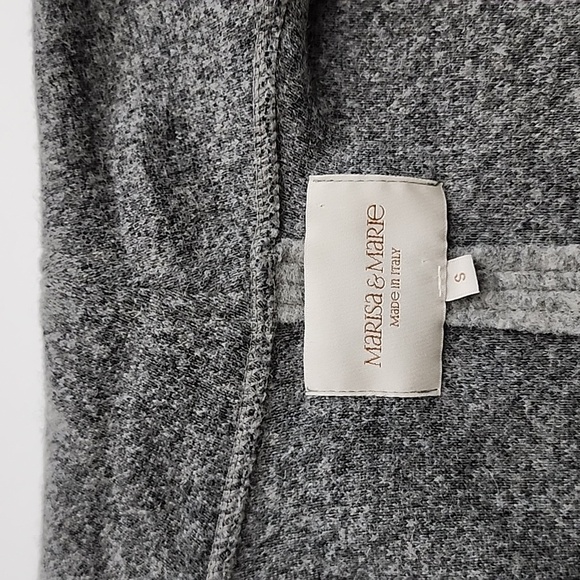 Marisa & Marie Open Front Waterfall Cardigan Wool Blend Two Tone Grey Size Small - Picture 6 of 11
